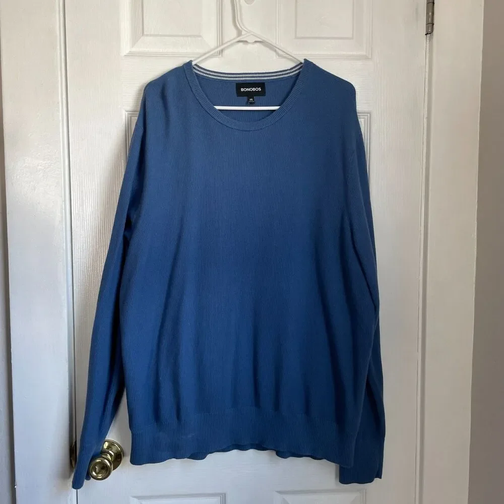 Bonobos blue cotton crewneck sweater size XXL